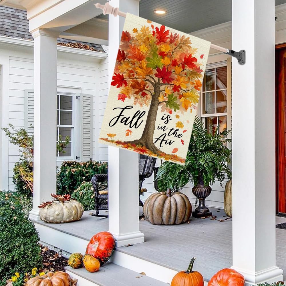 CROWNED BEAUTY Fall Tree House Flag for Outside 28x40 Inch