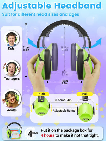 Dr.meter EM100 Noise Cancelling Headphones for Kids Adults, Ear Muffs