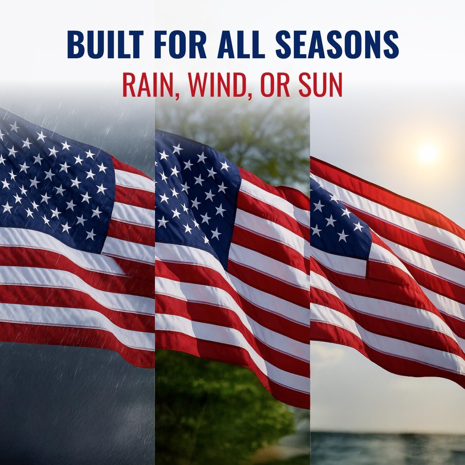 American Flags for Outside - 4x6 USA Flag With Embroidered Stars & Sewn Stripes – Heavy Duty UV Treated Polyester (Tougher Than Nylon), 70% More Fade Resistant