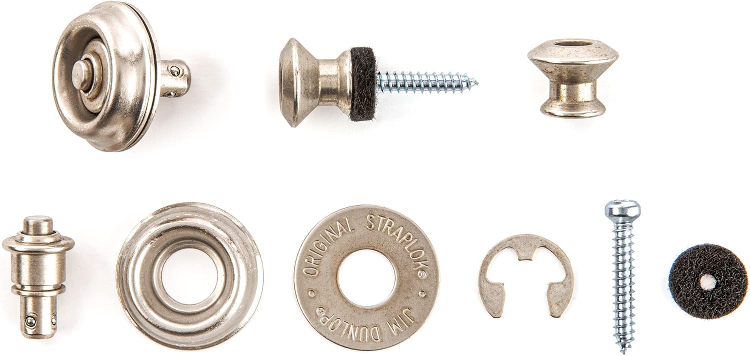 Jim Dunlop Straplok® Strap Retainers Dual Design - Vintage Nickel