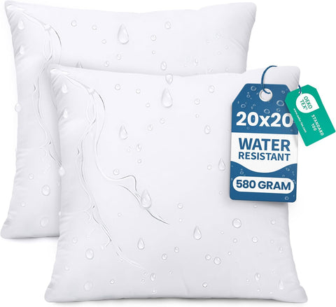 Utopia Bedding 20x20 Outdoor Pillows, Water Resistant Throw Pillows, 2-Pack