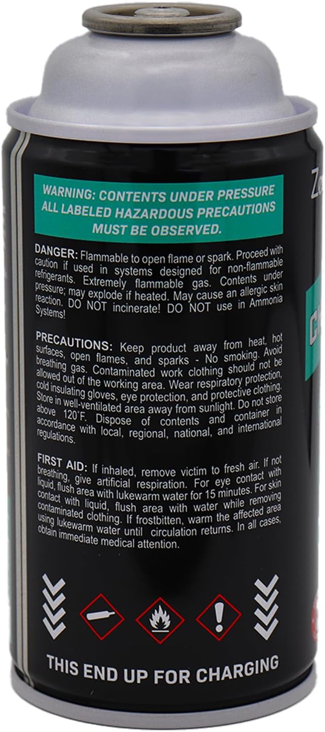 ZeroR AC Refrigerant R134a Replacement - Eco-Friendly, 100% Natural Hydrocarbon Gas - Compatible and Easy to Install with R134a A/C Recharge Systems - 3 Cans (6oz Each)