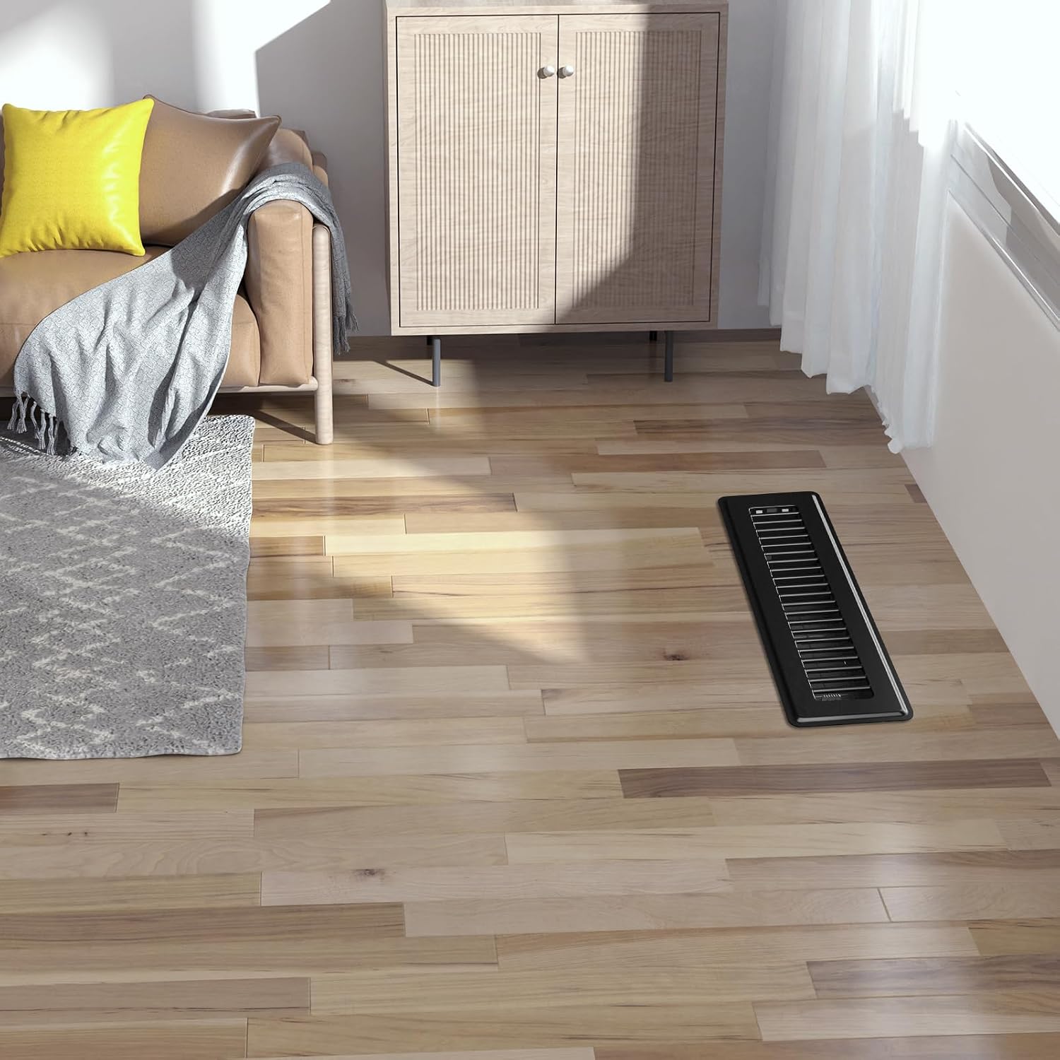 BYEWIRE 2x12 Floor Register, 6 Pack Heavy Duty Steel Floor Vent Covers