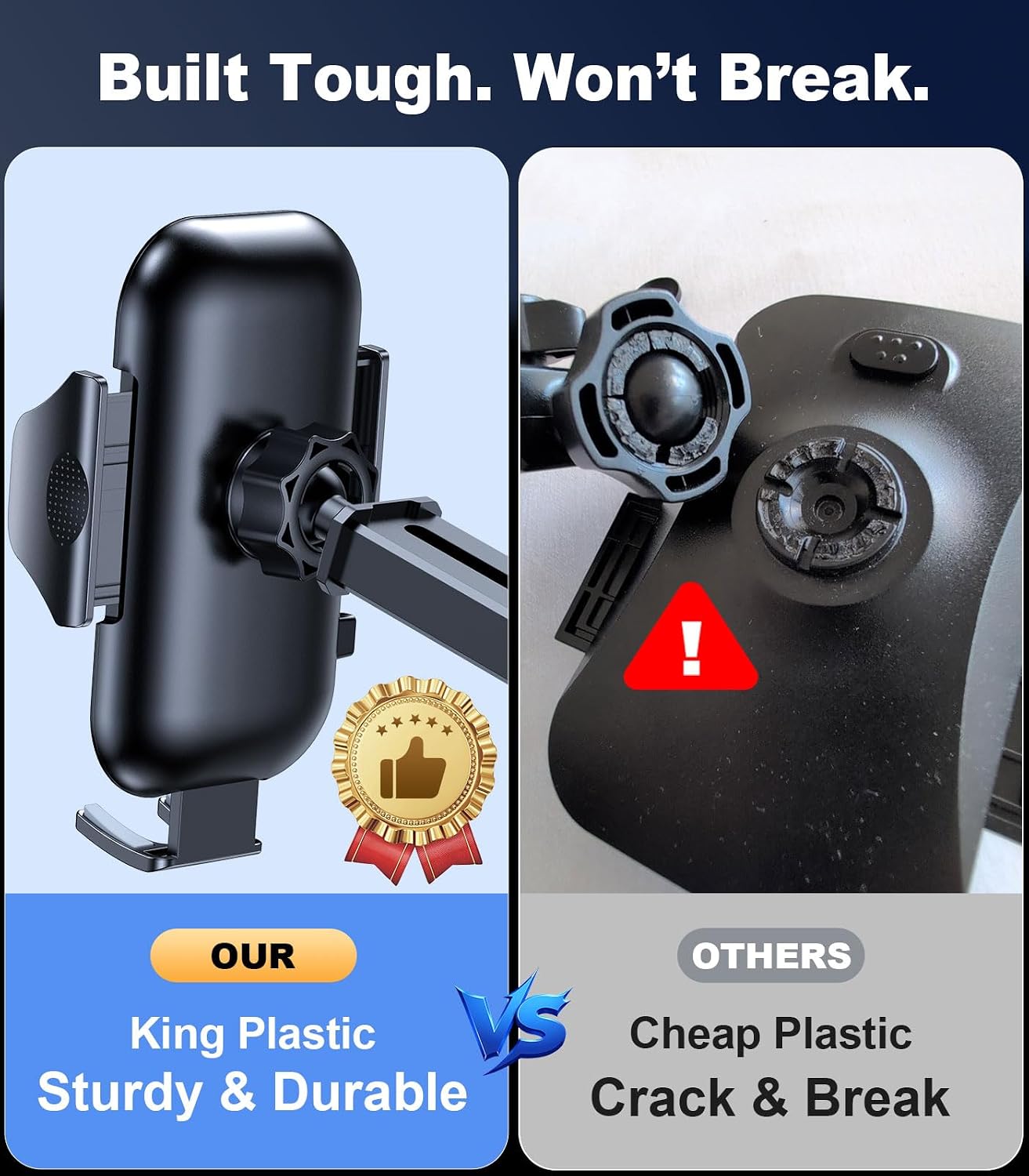VICSEED 2026 Ultimate Sturdy Car Phone Holder [Upgraded 95+LBS Strongest Suction] Universal Long Arm Cellphone Mount for Car Dashboard Windshield Vent Truck Boat for iPhone 17 16 Pro Max & Android