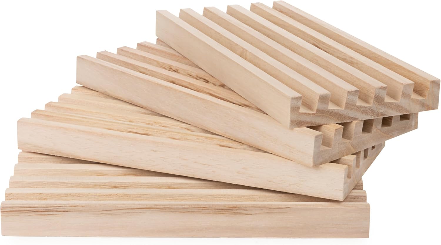Spin Master Games Wooden Domino Racks Set of 4 Trays Classic Board Game