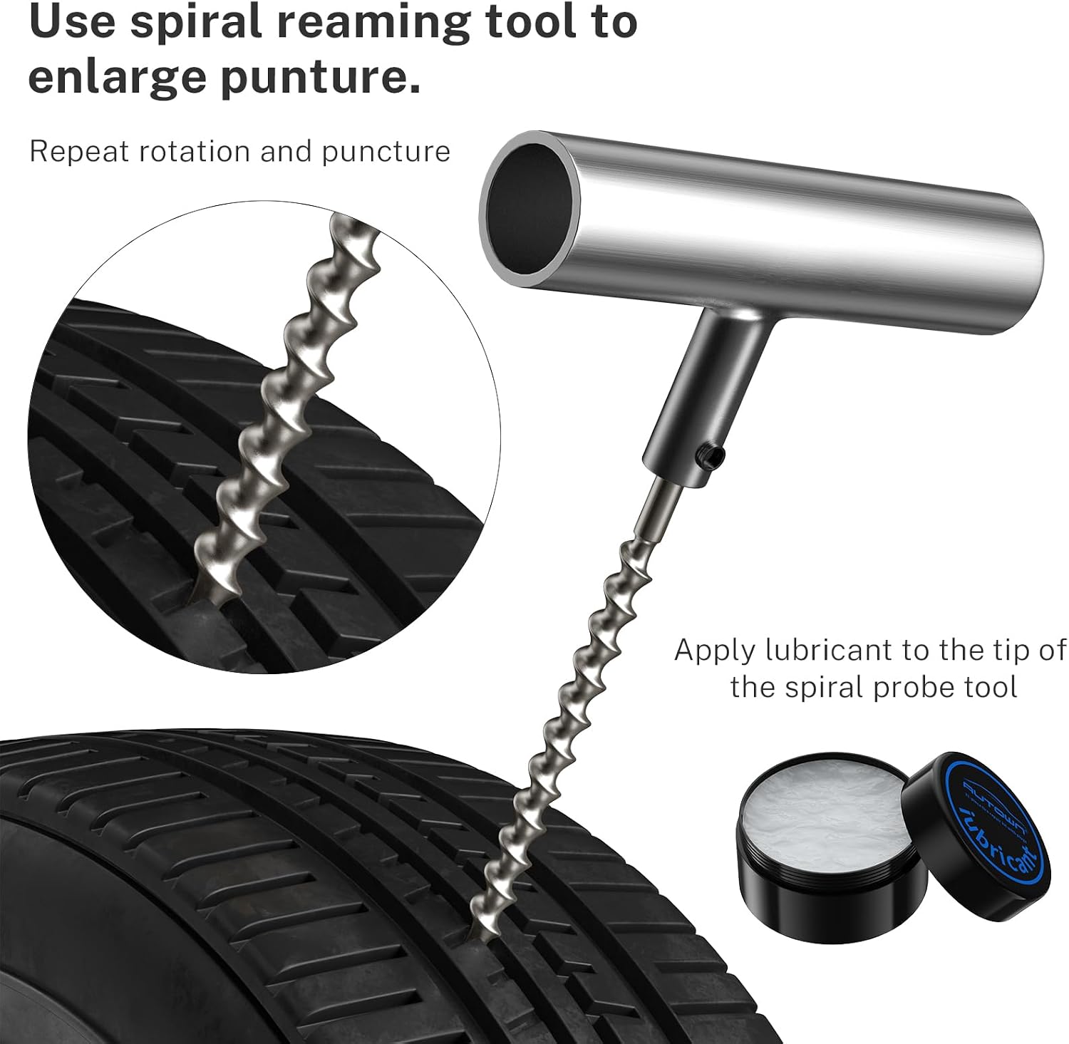 AUTOWN Flat Tire Repair Kit with Plugs 31pcs, Professional Tire Plug Kit