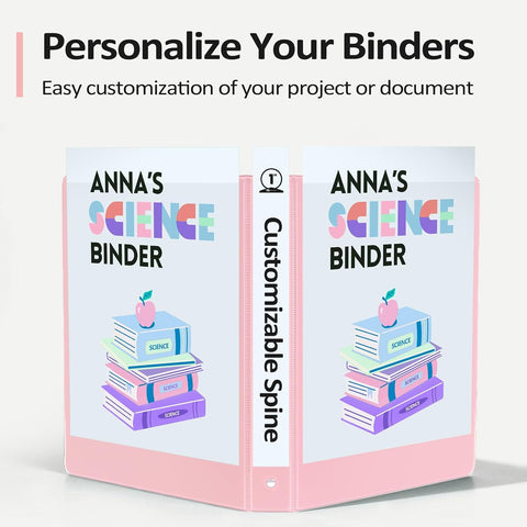 BinderX 3 Ring Binder 1 Inch, 1" Clear View Binder, Light Blue, Letter Size