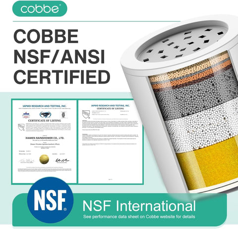 Cobbe 6 Spray High Pressure Filtered Shower Head for Hard Water Combo