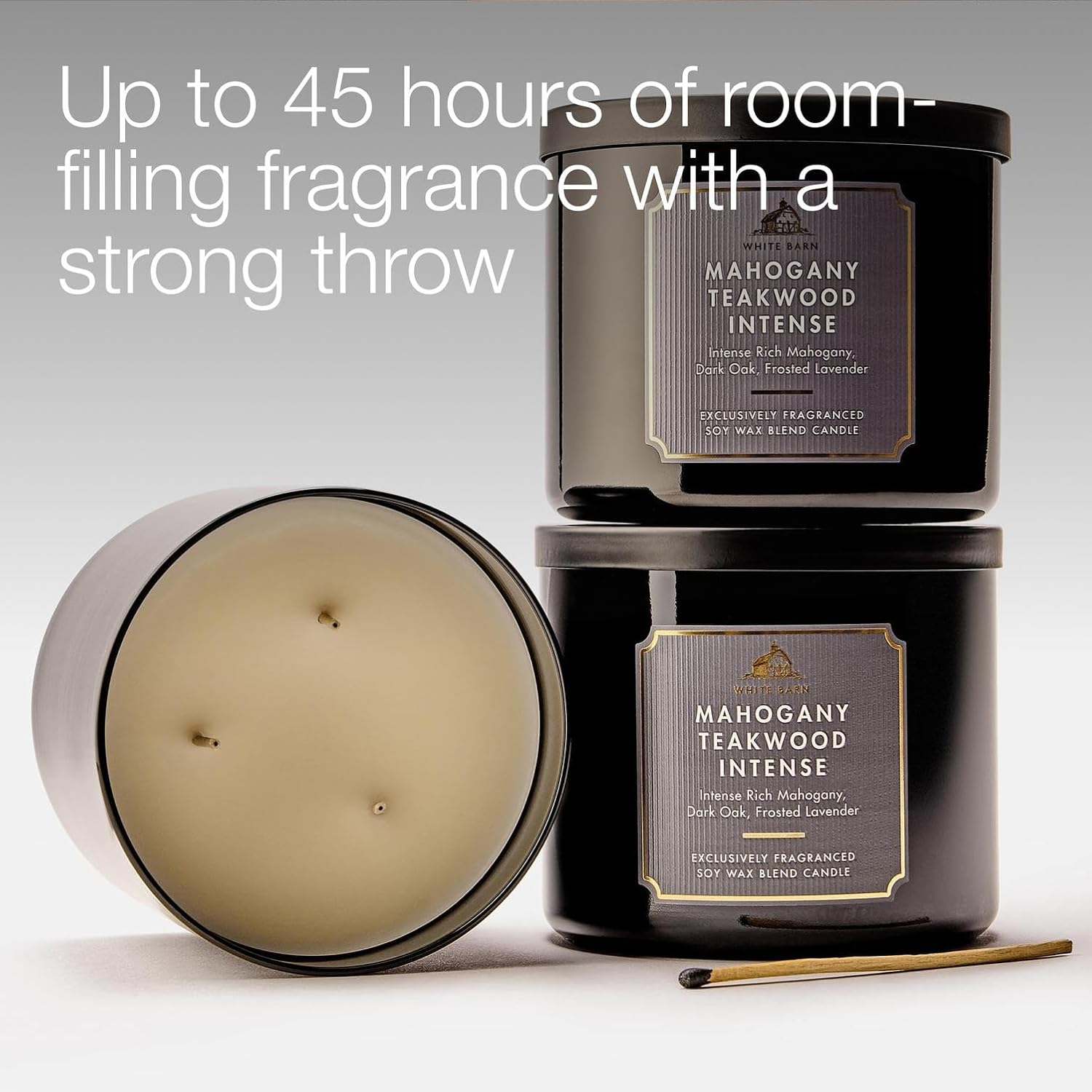 Bath & Body Works 3-Wick Candle, Mahogany Teakwood Intense, Soy Wax Blend