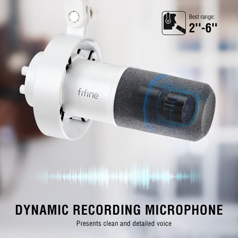 FIFINE AmpliTank K688W Studio XLR Dynamic Microphone, USB PC Podcast Mic