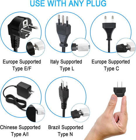 European to US Plug Adapter- 6 Pack American Travel Plug Adapter, 220V to 110V Adapter Plug, Travel Adapter European to American, Canada, Mexico, Type A, Black