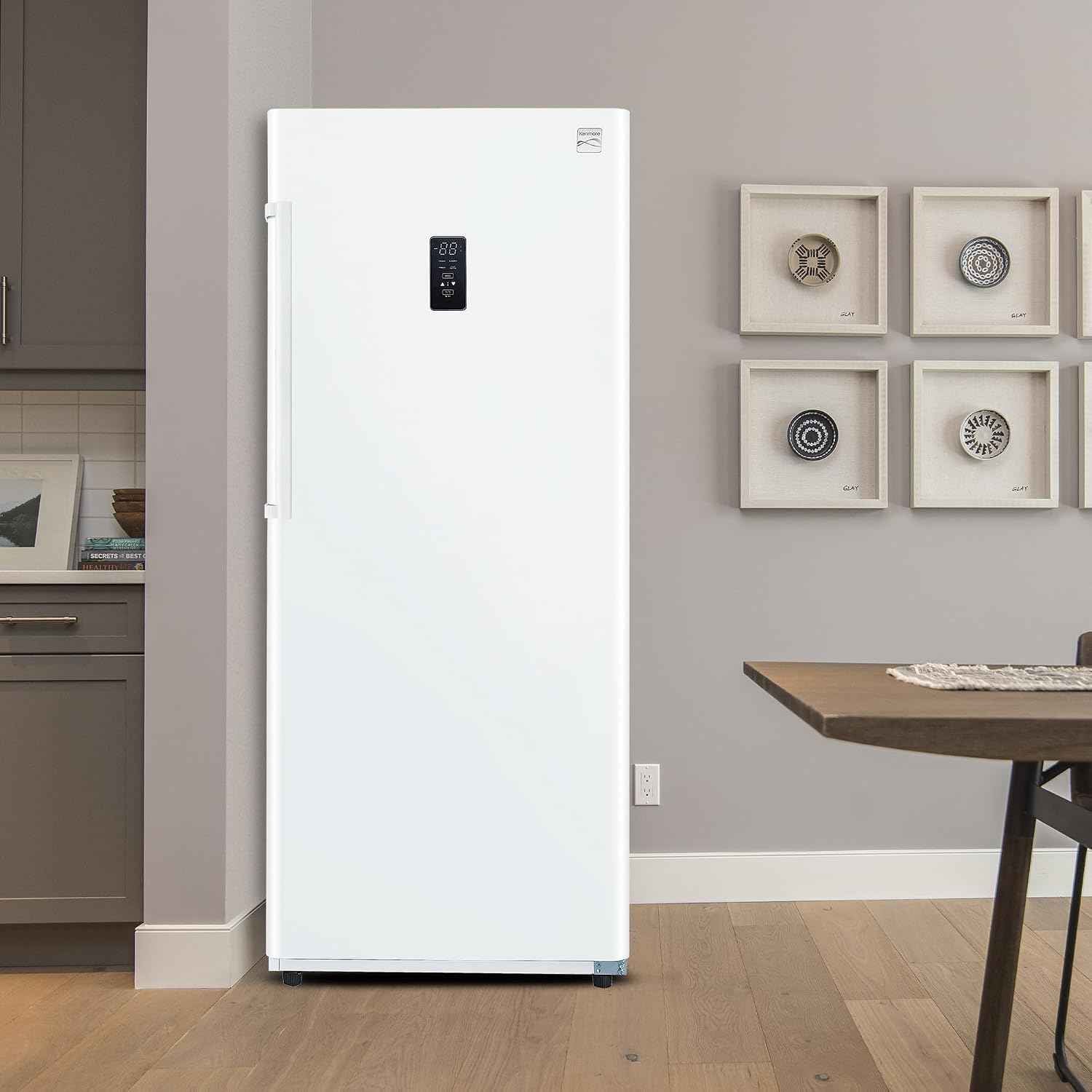Kenmore 17.0 Cubic Feet Capacity Upright freezer - Convertible Refrigerator/Freezer, 4 Shelves, Garage Ready, Meat Storage, Auto Defrost, Congelador For Home, Apartment, Basement, Dorm,White