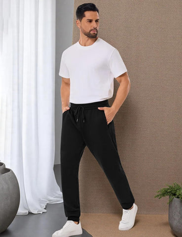 Shiyifa Mens Sherpa Lined Sweatpants Winter Warm Fleece Lined Pants