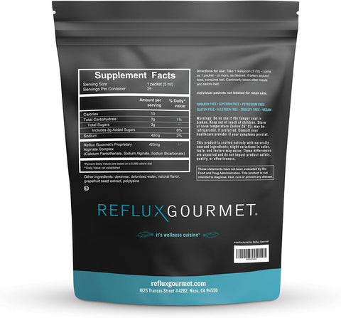 REFLUX GOURMET Mint Chocolate & Vanilla Caramel Rescue – Alginate Complex – Digestive Support Formula – Single Serve 25 Pack