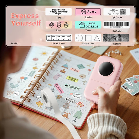 Phomemo Label Maker, Bluetooth Mini Portable Label Printer for Home School