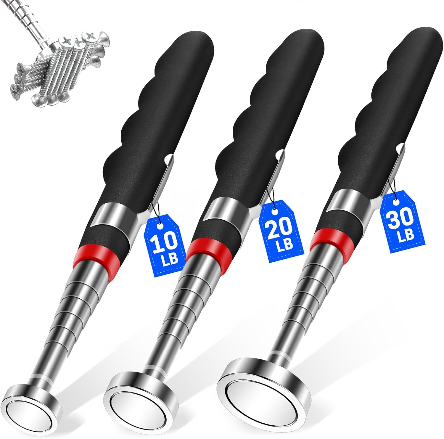 3PCS Telescoping Magnetic Pick Up Tool Extendable up to 31"