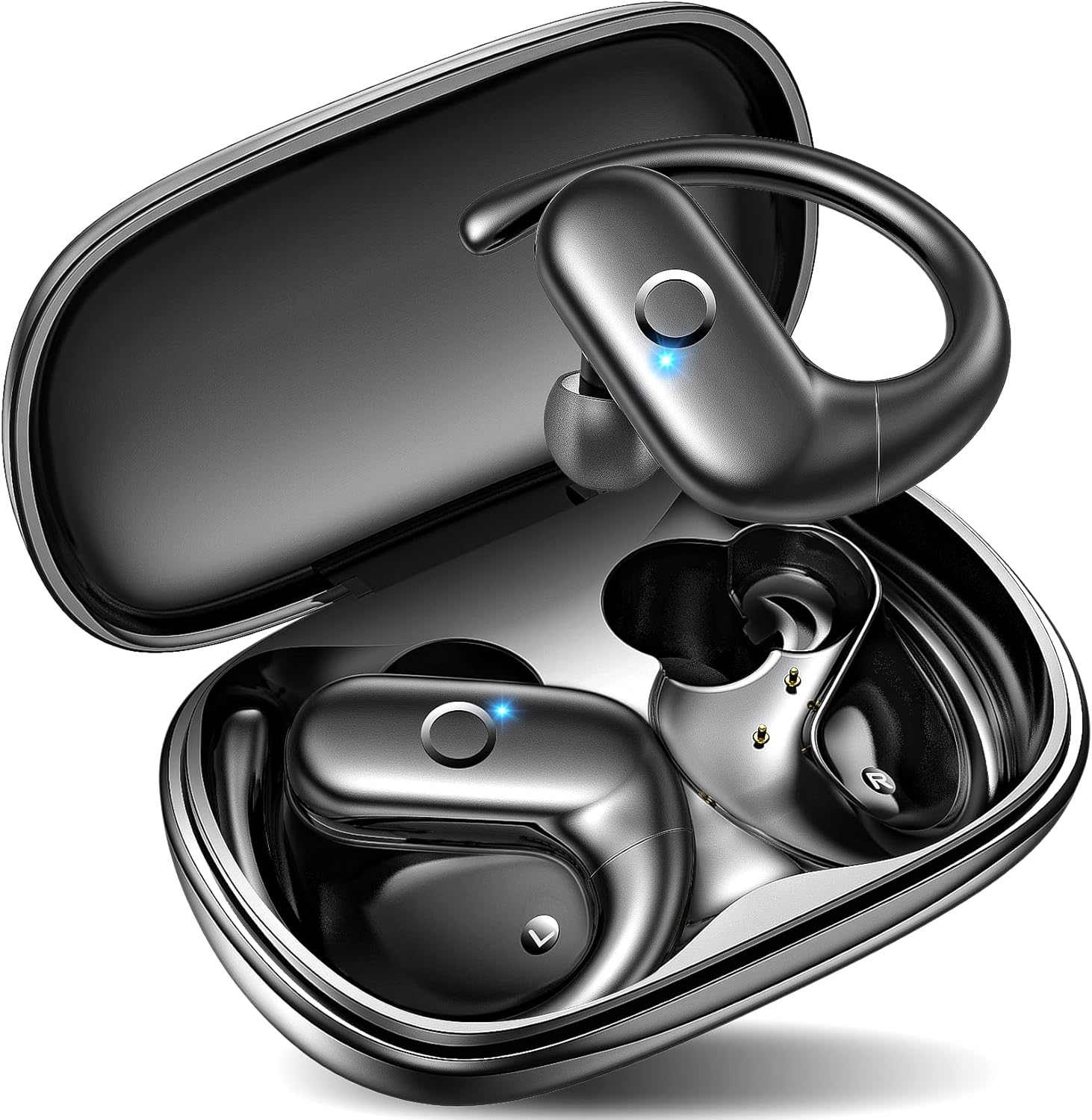 kurdene Wireless Earbuds Bluetooth Headphones with Secure Earhooks 60Hrs