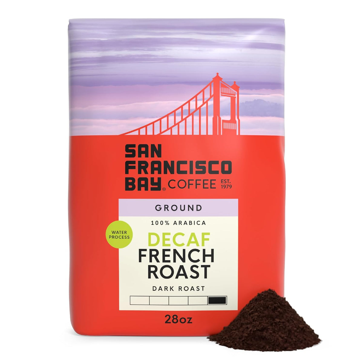 San Francisco Bay Coffee DECAF French Roast Ground Coffee, 28 oz bag
