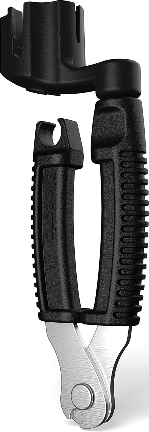 D'Addario Accessories Pro-Winder Guitar String Winder, Cutter, Bridge Pin Puller - All in One Guitar Tool - Black