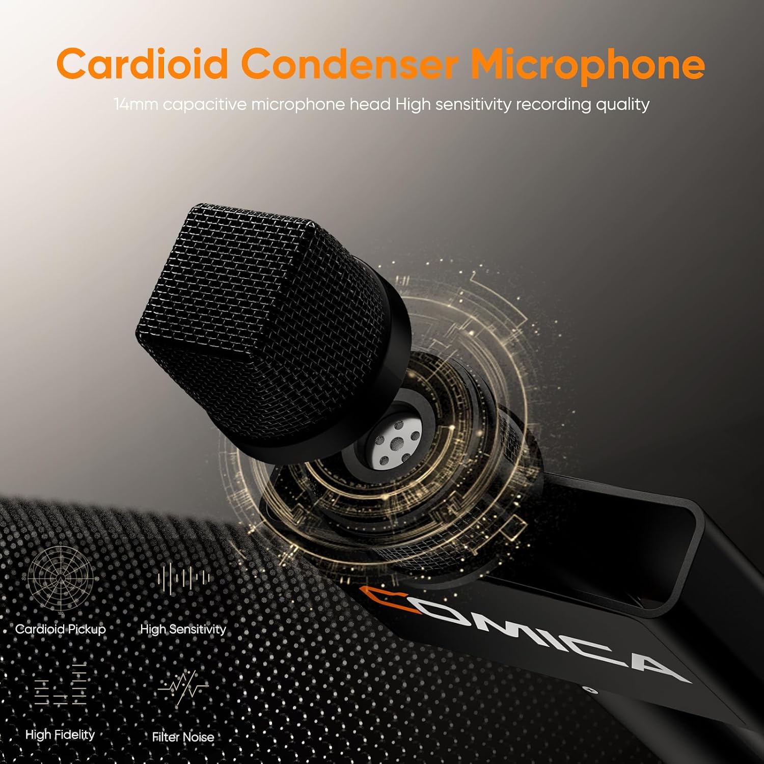 COMICA Revo S Wireless Handheld Microphone for iPhone17/16 Android Phone PC