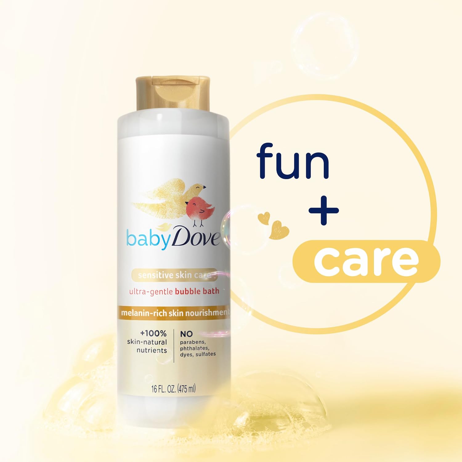 Baby Dove Bubble Bath Melanin-Rich Skin Nourishment 16 oz