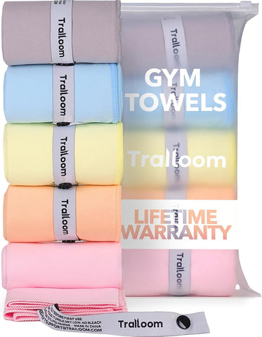 Trailoom Microfiber Gym Towels, Quick Dry, Highly Absorbing, Odor-Free