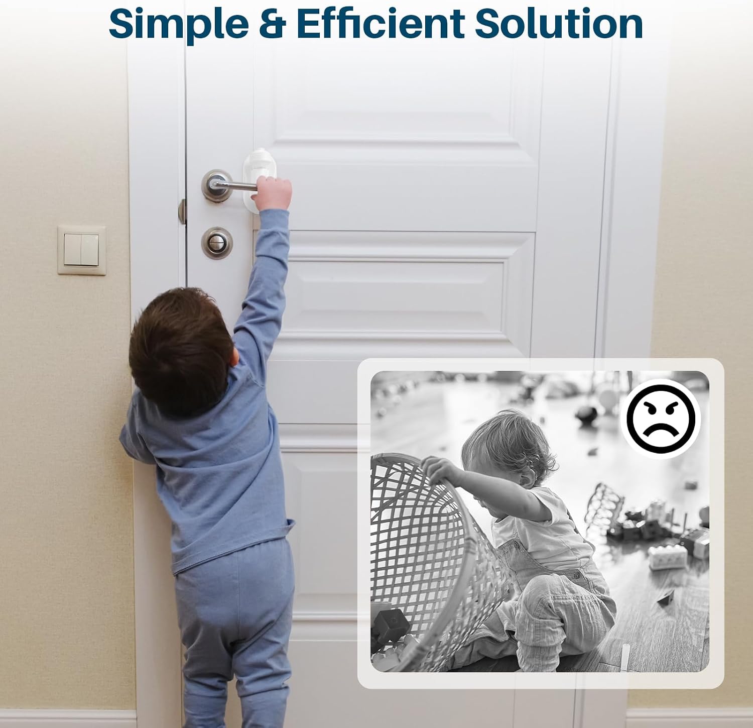Inaya Door Lever Lock (2 Pack - Double Sides) - Door Locks for Kids Safety