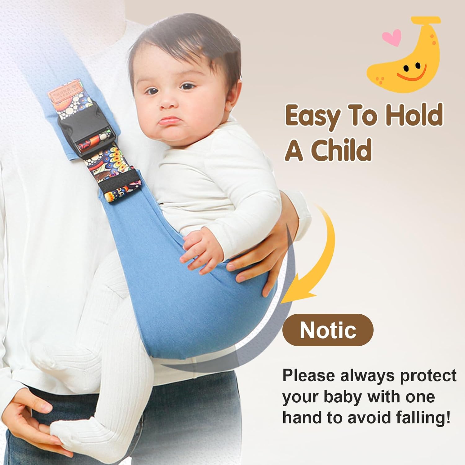 yemyig Baby Sling Carrier,Baby Sling for 10-30lbs(Black)