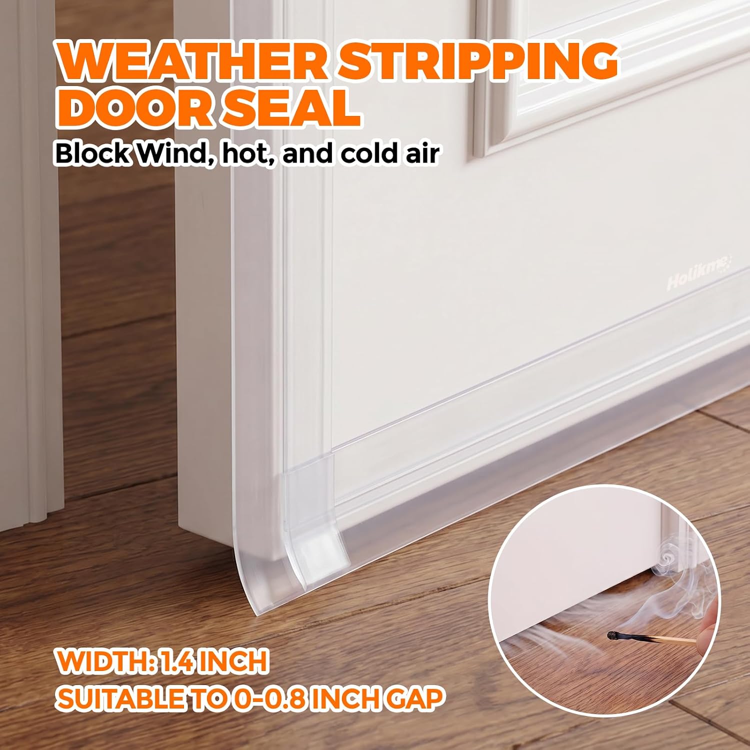 Holikme Weather Stripping Door Seal, Shower Door Bottom Seal, 1.4" W-16.5Ft