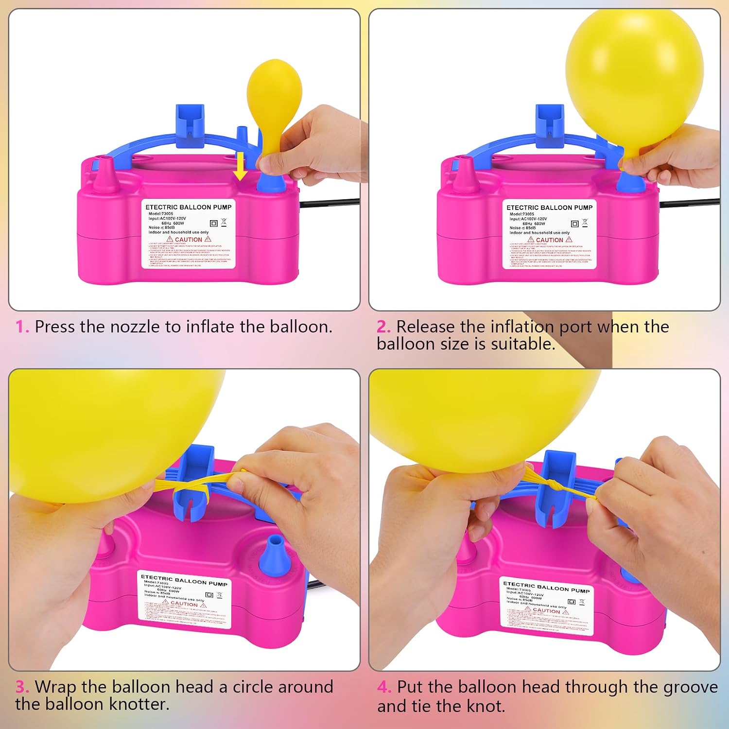 IDAODAN Electric Balloon Pump, Portable Electric Balloon Blower Machine Inflator Air Pump for Party Decorations
