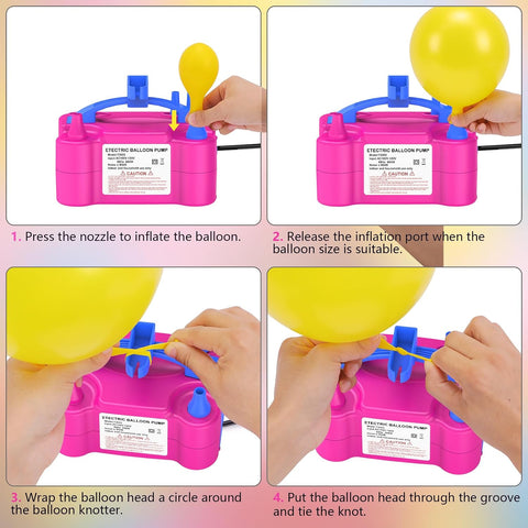 IDAODAN Electric Balloon Pump, Portable Electric Balloon Blower Machine Inflator Air Pump for Party Decorations