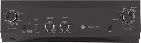 GE GUD27GSPMDG Spacemaker Series 27 Inch Gas Laundry Center with 3.8 cu. ft. Washer Capacity in Diamond Gray