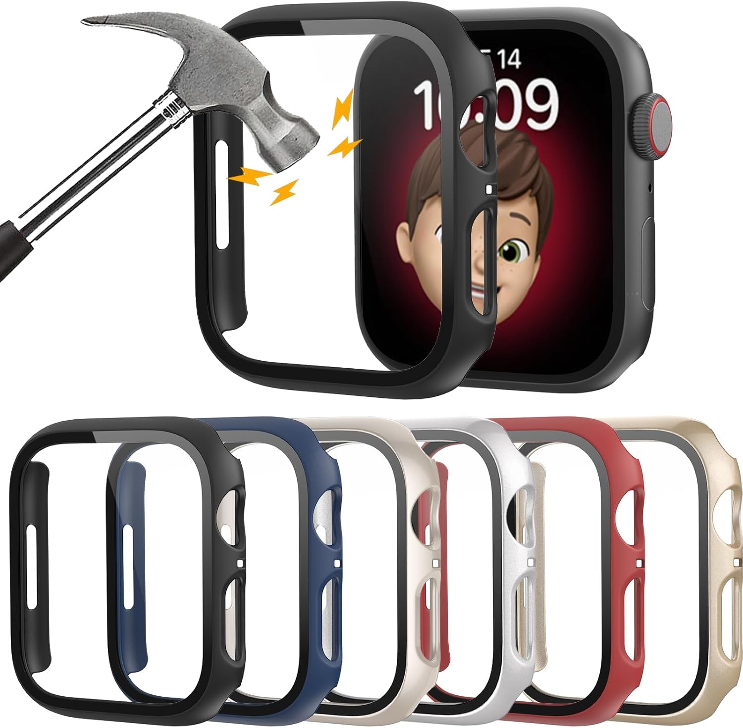 Rontion 6 Pack Hard PC Case for Apple Watch 44mm SE 3/SE 2/ Series 6/SE/5/4