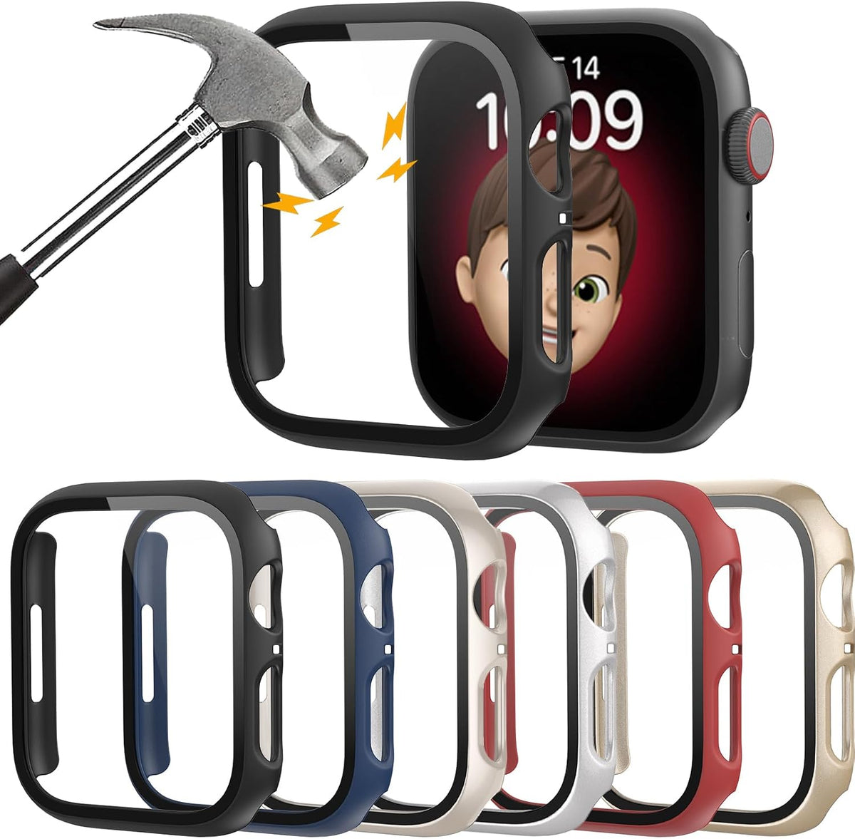 Rontion 6 Pack Hard PC Case for Apple Watch 44mm SE 3/SE 2/ Series 6/SE/5/4