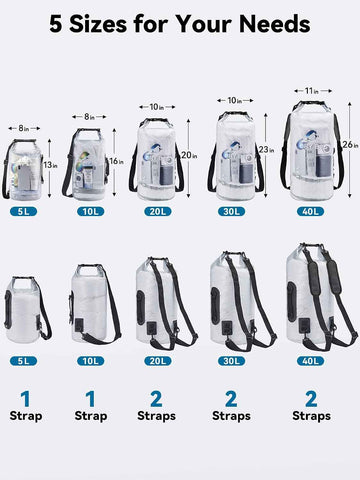 HEETA Dry Bag Waterproof Backpack with Phone Case 5L/10L/20L/30L/40L