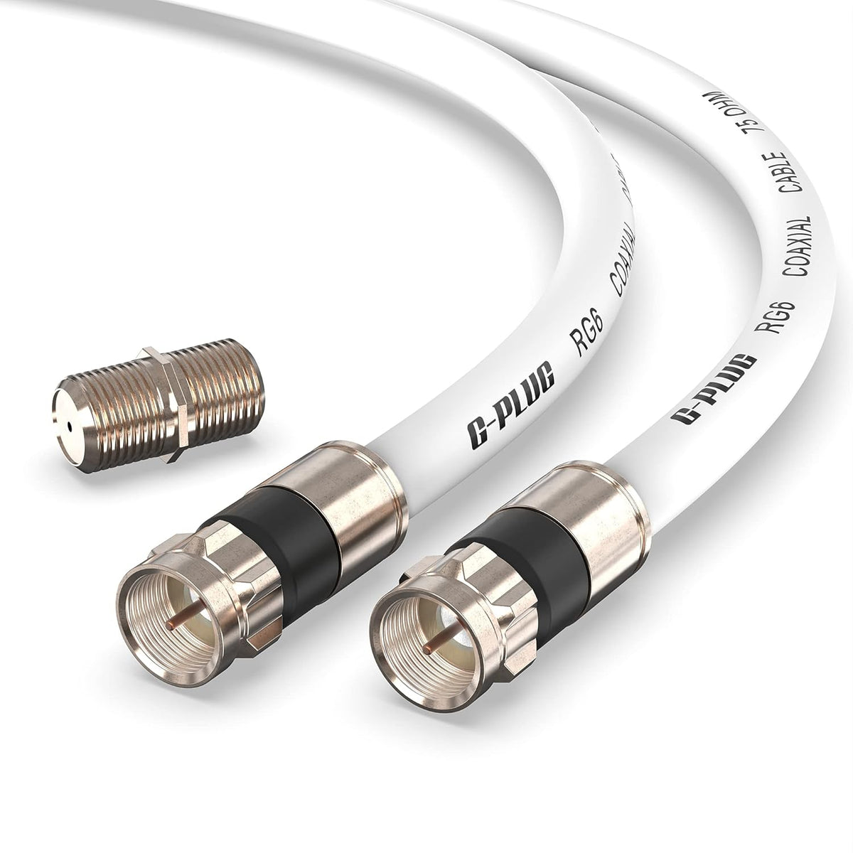 G-PLUG 10FT RG6 Coaxial Cable Extender 75 Ohm, F Connectors for TV Antenna