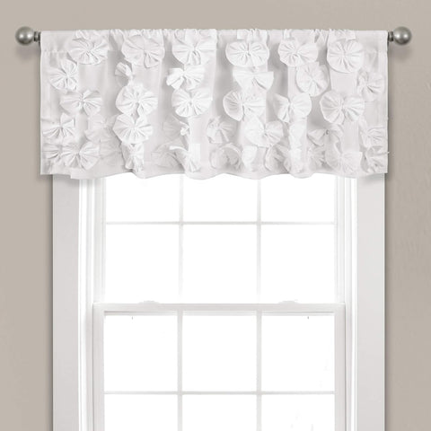 Lush Decor Riley Window Valance, Single 54" W x 18" L, White - Valance Curtains - Kitchen Valances for Windows - Bathroom Window Curtains
