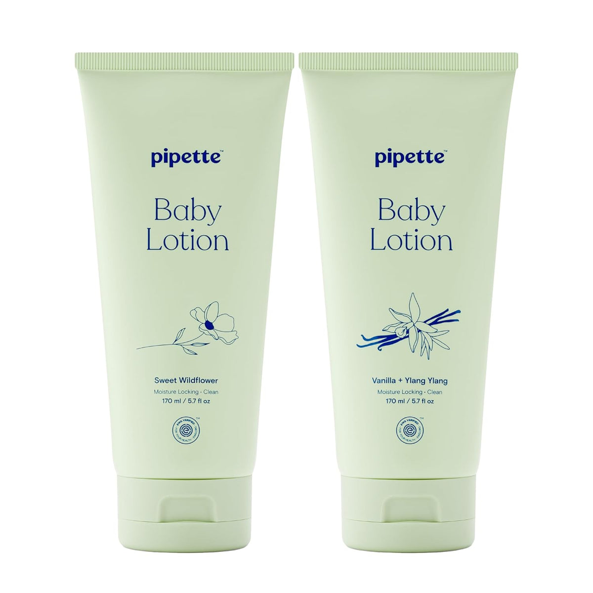 Pipette Baby Lotion Duo, Sweet Wildflower + Vanilla, 5.7 fl oz (Pack of 2)
