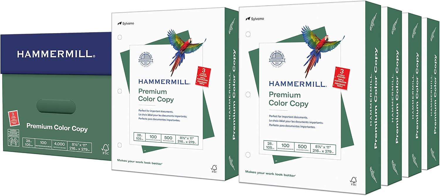 Hammermill Printer Paper, Premium Color 28 lb Copy Paper, 19 x 13-1 Ream (500 Sheets) - 100 Bright, Made in the USA, 106126R