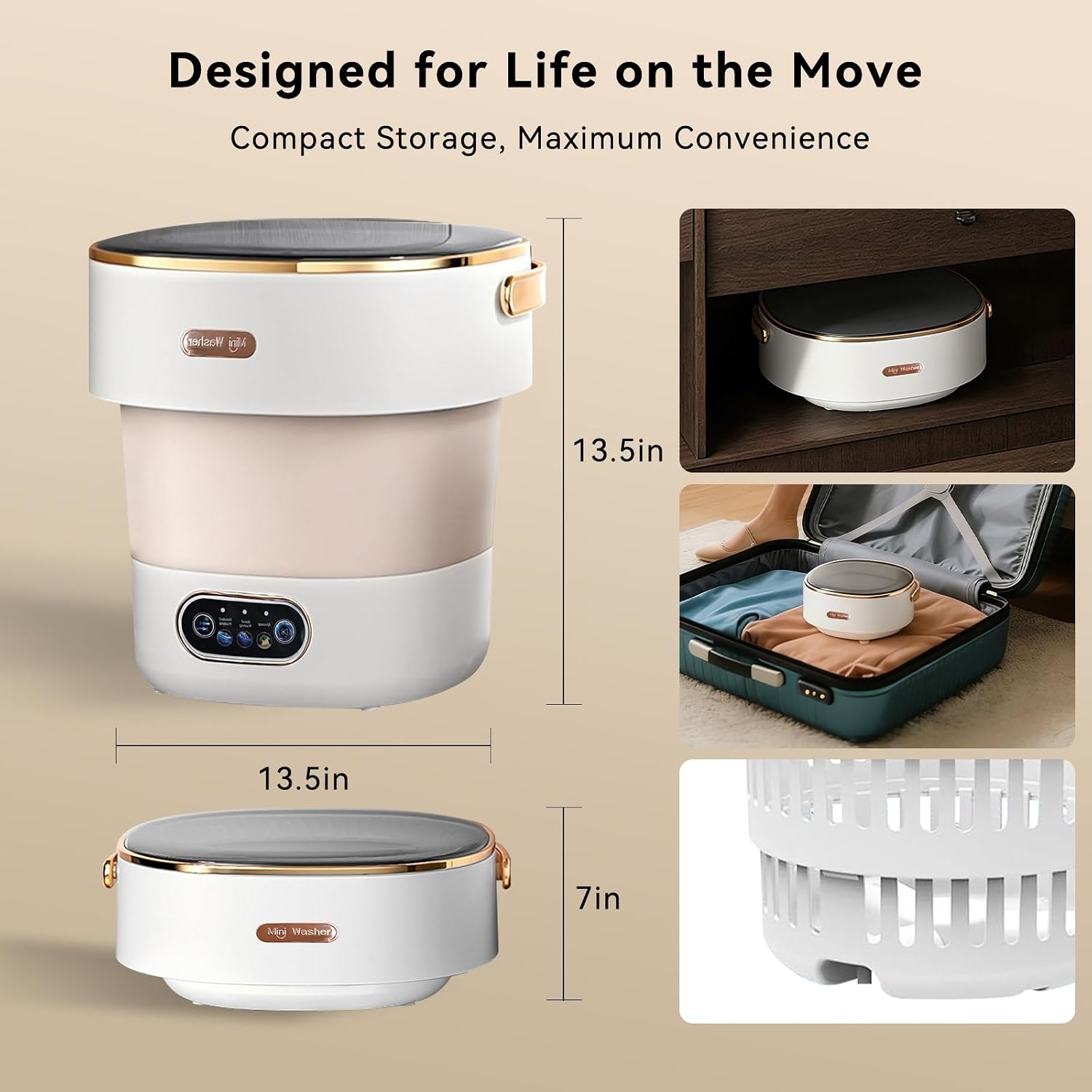 Portable Foldable Washing Machine -20l Mini Washer For Deep Cleaning