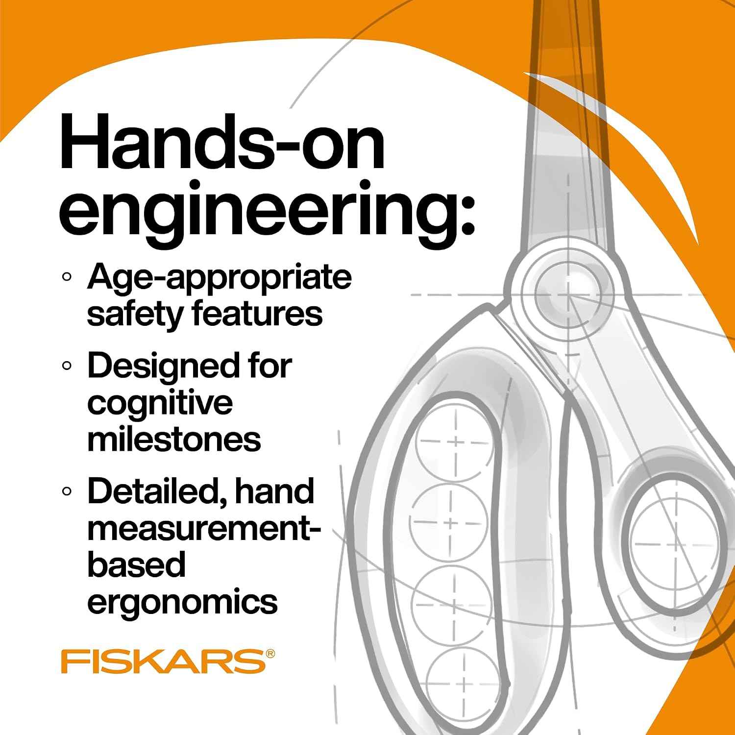 Fiskars 7" Student Scissors for Kids Ages 12-14, School & Crafting, Black