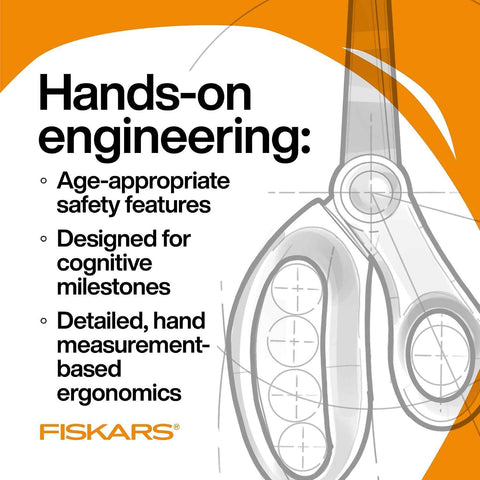 Fiskars 7" Student Scissors for Kids Ages 12-14, School & Crafting, Black
