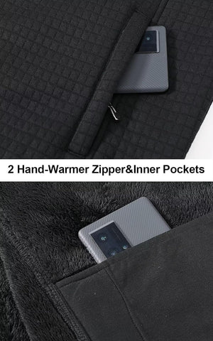 yuyangdpb Men's Zip Up Hoodie Heavyweight Fleece Sherpa Lined Sweatshirt Jackets Winter Warm Coats