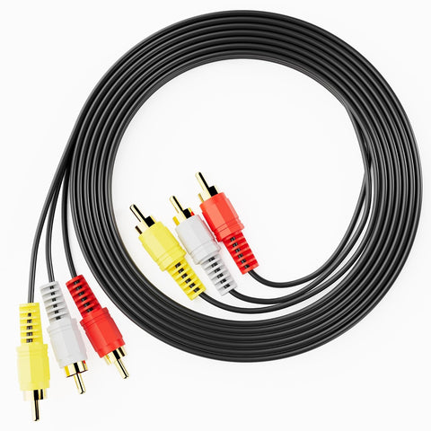 Eanetf 3RCA Cable Audio Video 5ft Gold Plated for Home Theater-2pcs