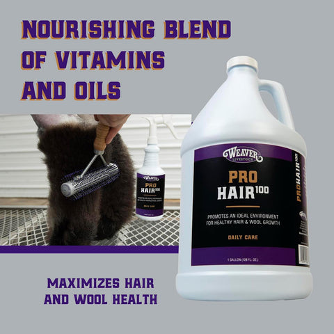 Weaver Livestock ProHair100 Healthy Hair and Wool Rejuvenating Livestock Hair Conditioner for Sheep, Goats, Cattle, and More, Showsheen Essentials