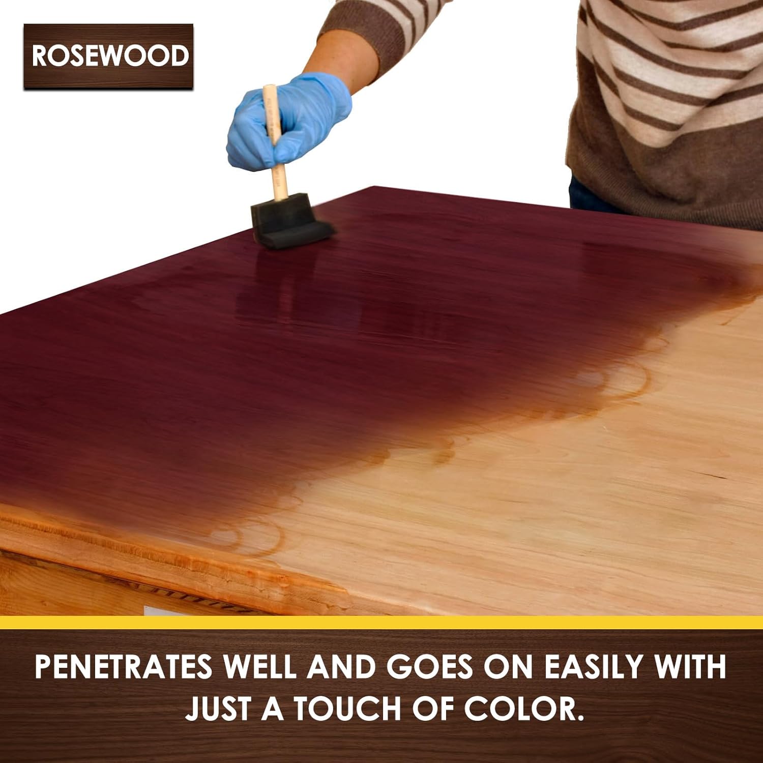 DWIL Water Based Wood Stain - Multiple Finishes, Fast Drying, Indoor and Outdoor Furniture, Wood Paneling, Cabinets and More, Low Odor ＆ Non-Toxic (8.5oz Rosewood)