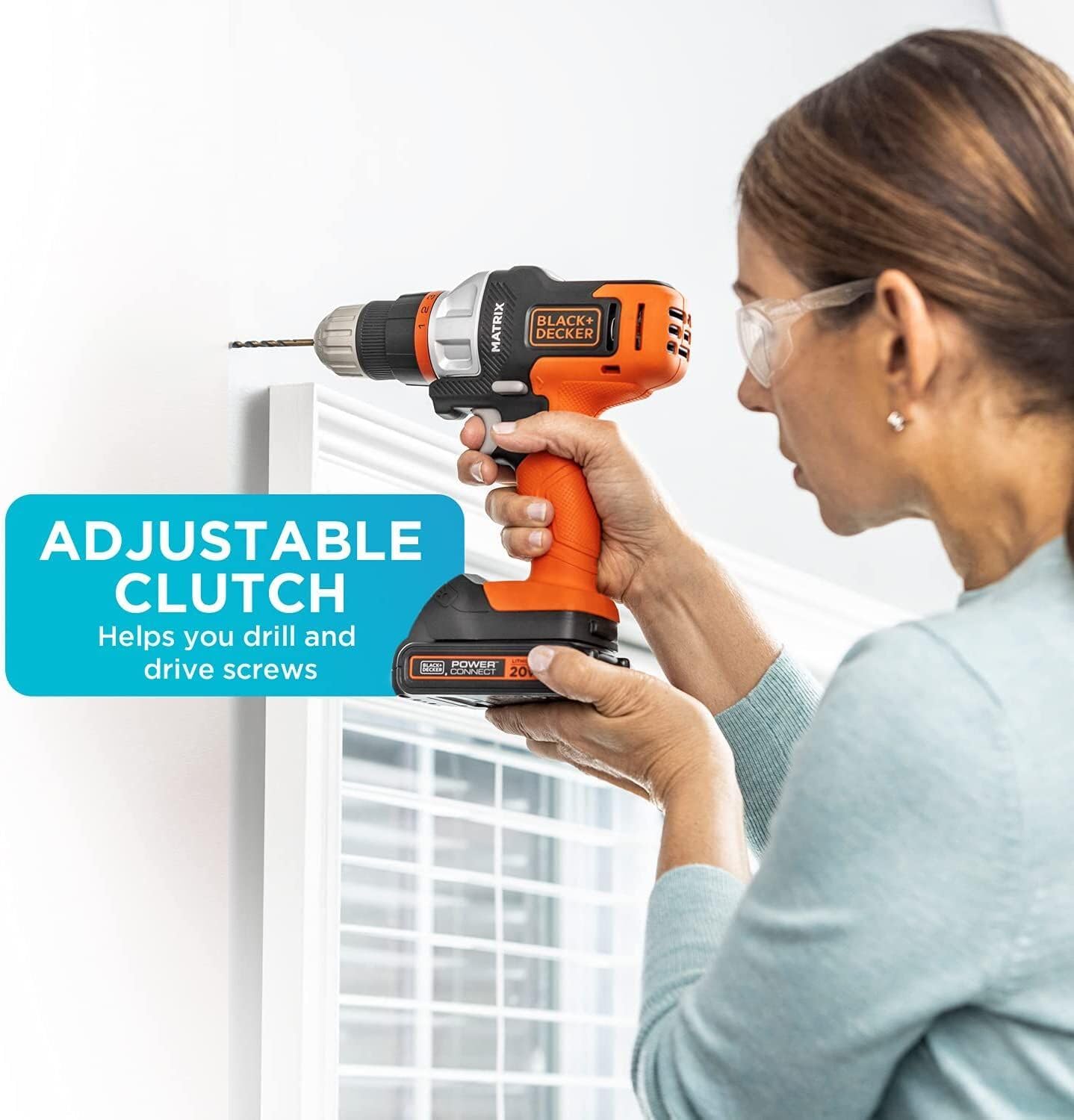 BLACK+DECKER 20V MAX Matrix Quick Connect System, Cordless Lithium Power Drill and Driver, Battery Included (BDCDMT120C)