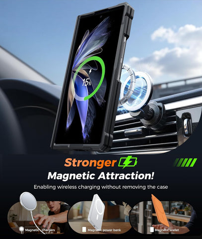 FNTCASE for Samsung Galaxy Z Fold 8 Ultra Case with 360 Magnetic Kickstand
