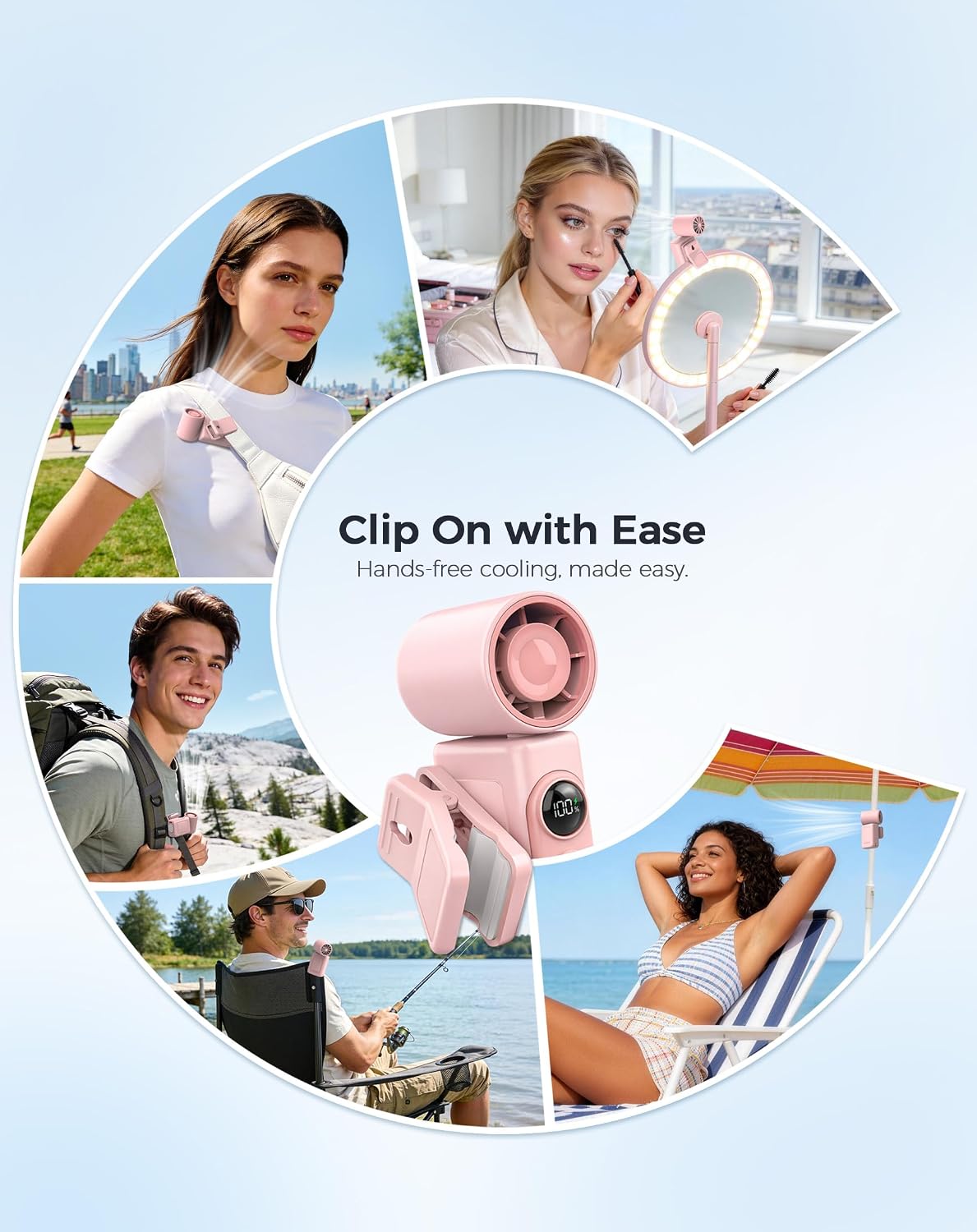 Hotsales Clip-On Portable Fan for Strollers, Handheld Turbo Fan for Travel