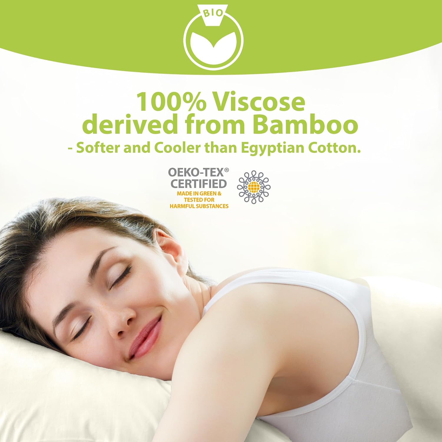 BAMPURE 100% Rayon from Bamboo Sheets Queen Size - 4pc Cooling Sheets Queen